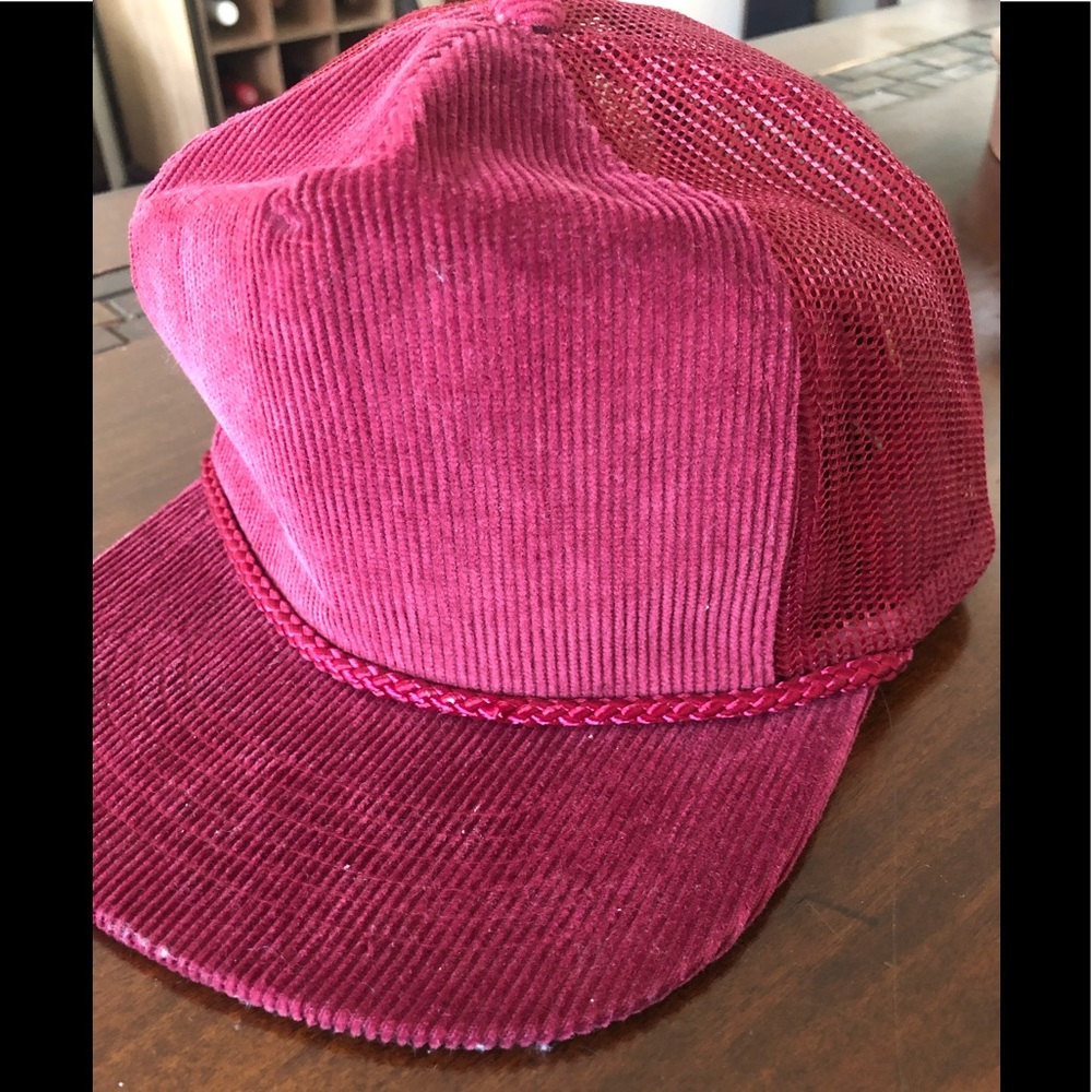 Burgundy Corduroy Trucker Hat